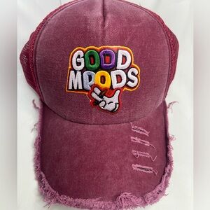NEW GOOD MOODS Distressed Cap - Burgundy